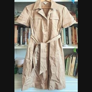 New Retro "JESSICA" Brown Shirt Dress